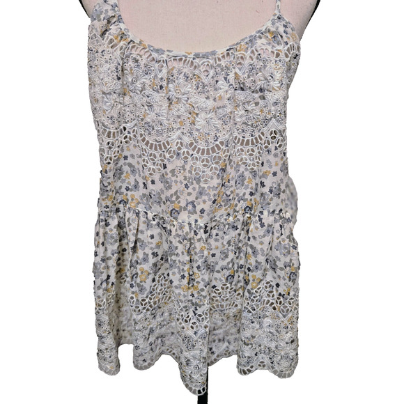 Free people sage floral tank top S Boho Camisole Adjustable straps - Picture 12 of 16